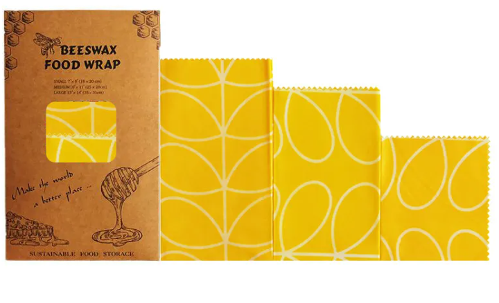 Reusable Beeswax Food Wraps | Eco-Friendly Plastic Wrap Alternative for Food Storage — Set of 3