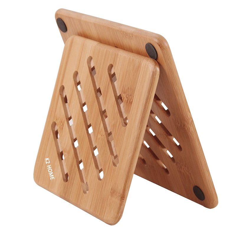 Bamboo Dining Table Mats | Heat-Resistant Trivets & Placemats Set — Eco-Friendly Non-Slip Table Protectors