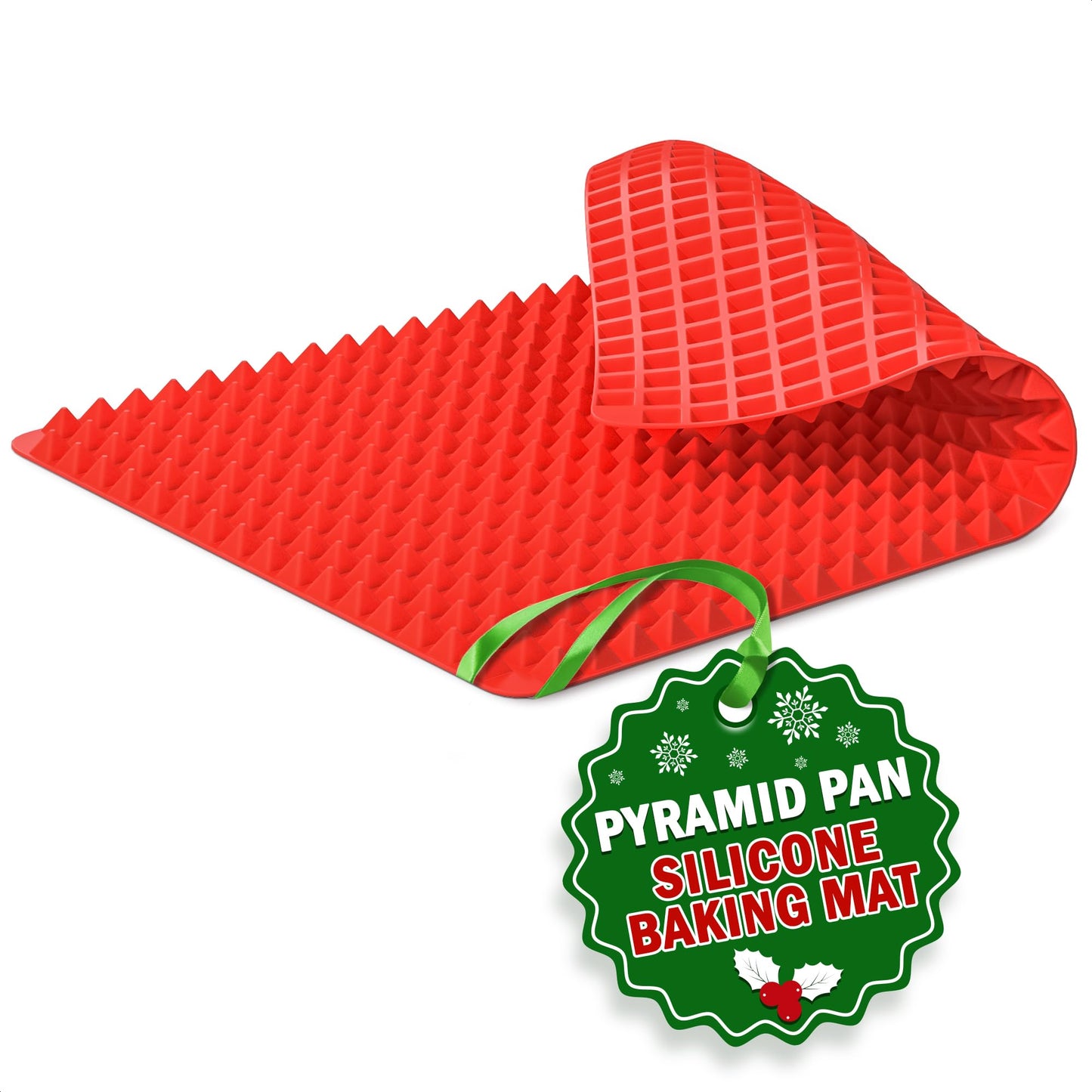 Silicone Pyramid Baking Mat | Non-Stick BBQ & Oven Cooking Mat for Healthier Crispy Results — Dishwasher Safe